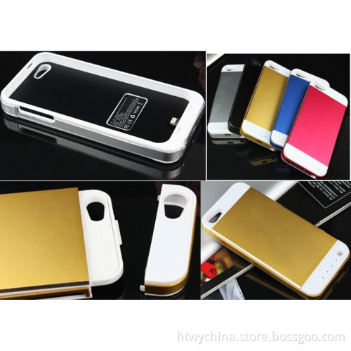 New 3000mAh Backup Battery Charger Case ,Emergency External Power Bank Cover for iPhone 5s 5 5g, Portable Aluminum Power Bank High Quality